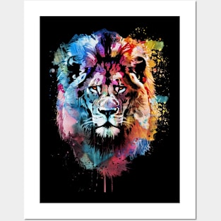 colorful lion Posters and Art